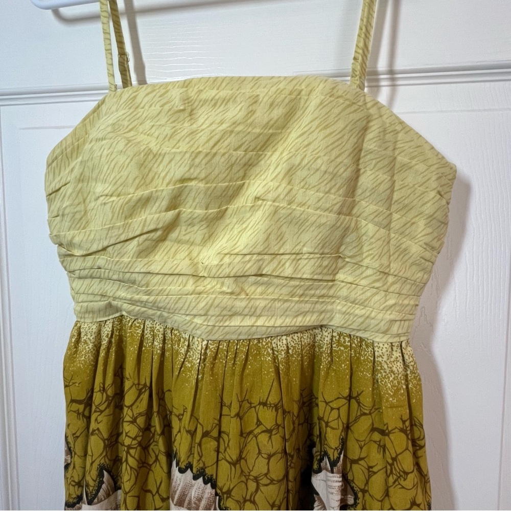 Anthropologie Vanessa and Virginia Yellow and Black Fish Dress Size 4 - Picture 4 of 10